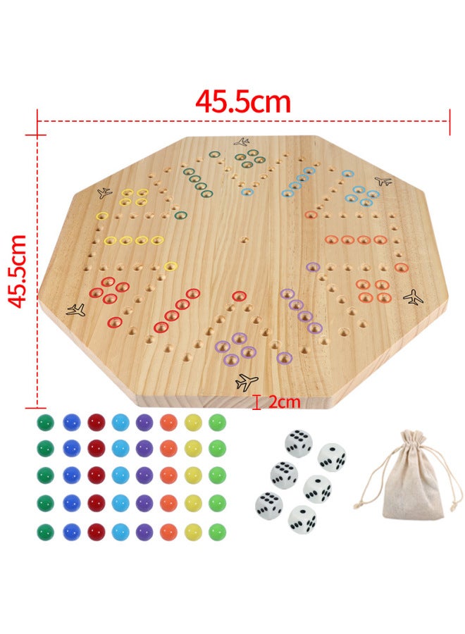 Board Game Double-sided Board Game Flying Chess 8 People 6 People Track Board Party Game Wooden Game